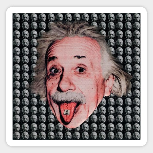 Trippy Einstein Sticker by TripoffGeloEDM